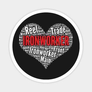 Ironworker Heart Shape Word Cloud Design print Magnet